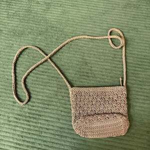 Fairy Taupe Crochet Small Crossbody Purse